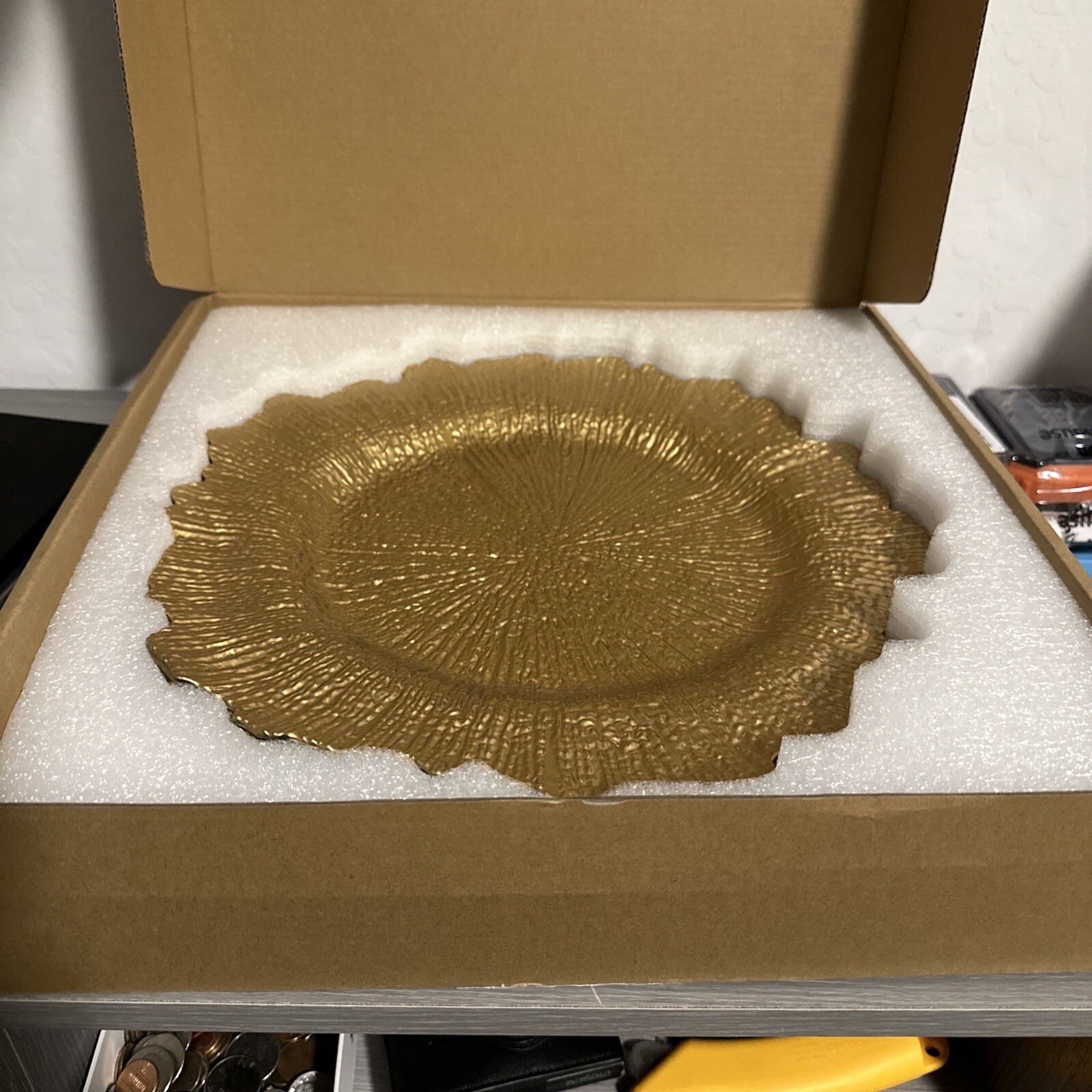 DaCakeWS Gold Reef Charger Plates 10PCS 13inch Plastic Floral Charger Plates eBay