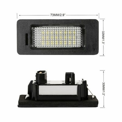 Car LED Number Plate Light 2PCS For BMW E46 E90 E91 E92 E61 E39 E60 E70 E71 E82 E88 License Plate Light 6000k White No Error LED Number Lamp License Plate Lights