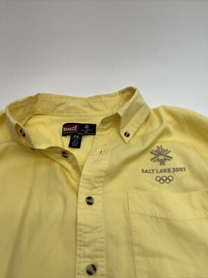 Salt Lake City Winter Olympics Men Medium 2002 Officially Licensed Shirt, Yellow