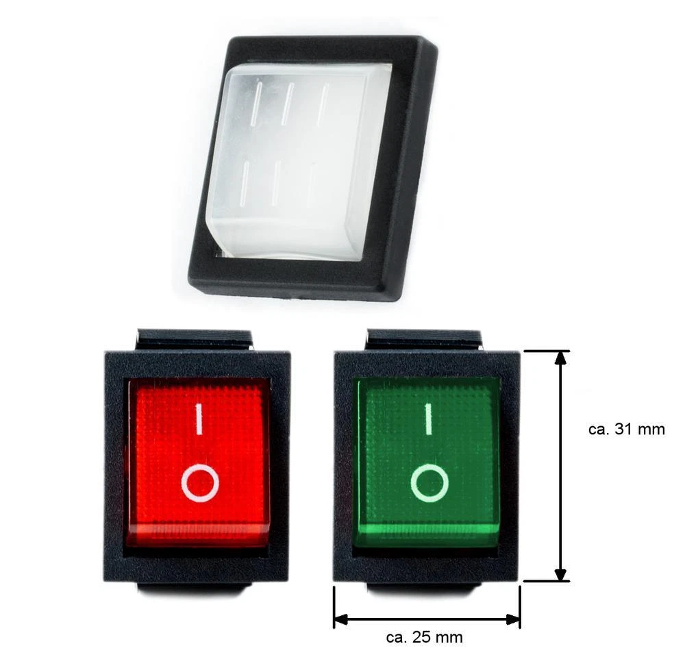 Cyclingcolors Wippschalter 2-polig – 2x R13 ON/OFF Rundkippschalter 230V 4A In Weiß, Für Lampen & LED-Streifen
