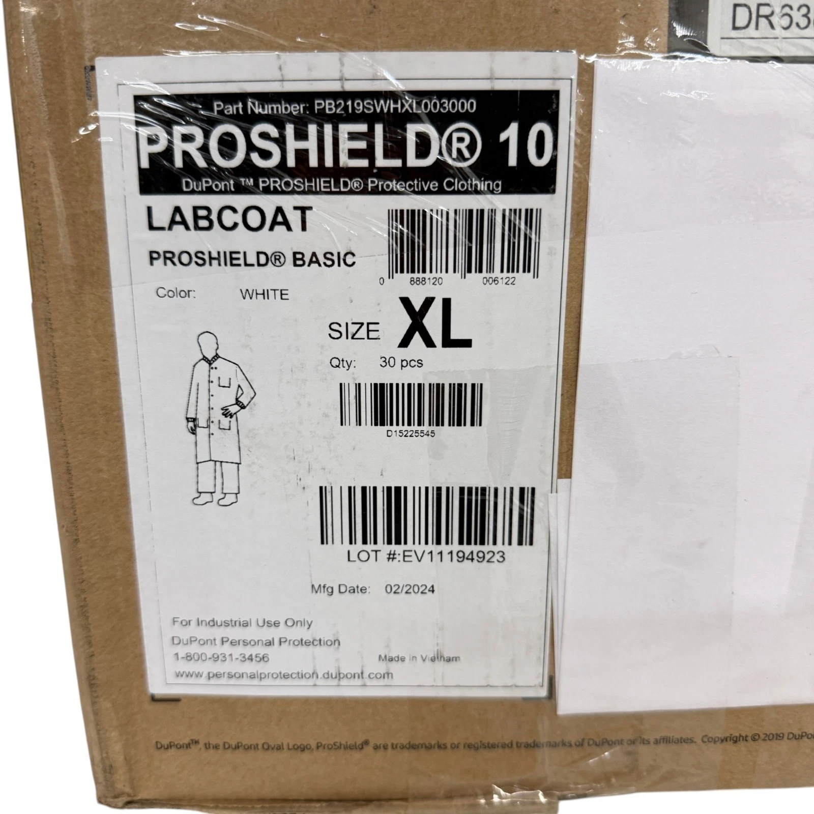 DuPont ProShield 10 Labcoat White XL Disposable Protective Lab Coat, 30 Pcs - product detail image 3