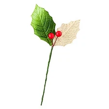 Christmas Holly Flower Wire Picks (10 pieces) ZHI-YS1from JP