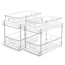 2 Tier Bathroom Storage Organizer 2 Pack Clear Under Sink Organizers Vanity