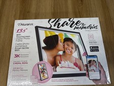 Aluratek - 13.5" 3K Touchscreen LCD Wi-Fi Digital Photo Frame - Black New Sealed