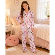 Squishmallows Girls Pajama Set M 7/8 Pink 2 Pc Fleece Sleepwear NWOT