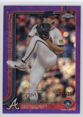 2025 Topps Chrome Logofractor Edition Purple Refractor /250 Spencer Strider 06l3