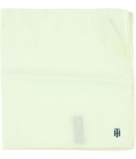 Tommy Hilfiger Mens Logo Pocket Square, White, One Size