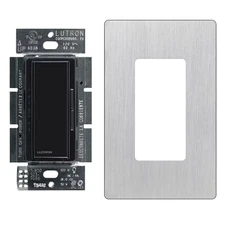 Maestro LED+ Dimmer Switch W/Stainless Steel Wallplate, 150W Led/Single-Pole/Mul