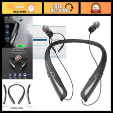Bluetooth 5.3 Neckband Headphones, Sweat Resistant, Noise Cancelling, Retractabl