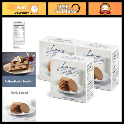 Crispy Swedish Ginger Snap Cookies - Traditional Scandinavian Gingersnaps, 3 Pac