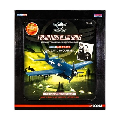 Corgi Predators of the Skies   Grumman F6F-5 Hellcat - Cdr. David McCam VG+/NM