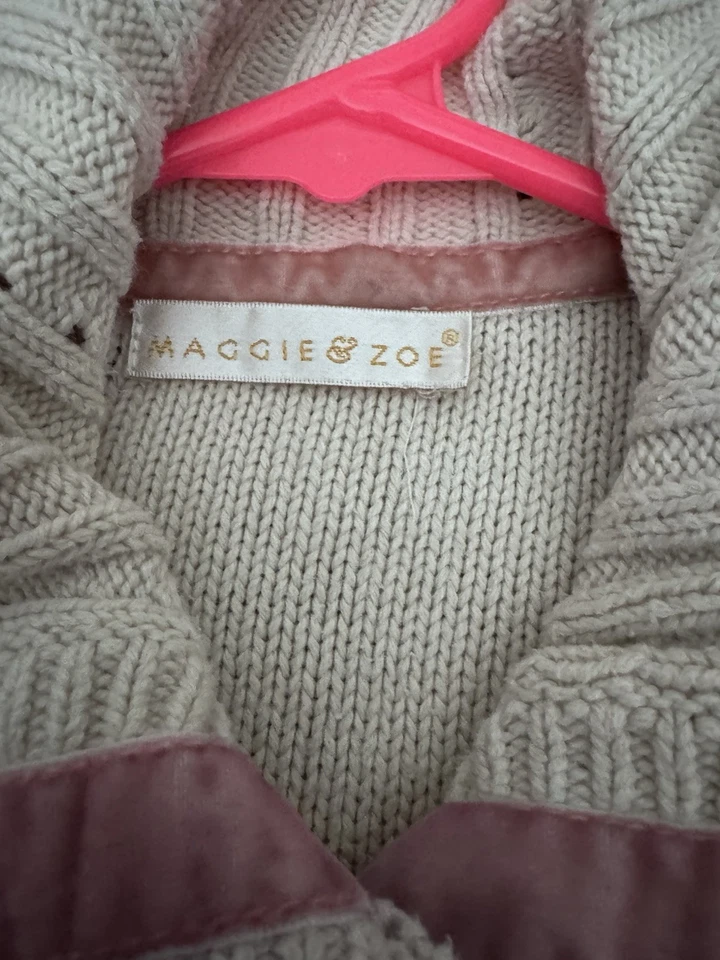 Maggie & Zoe Girls Chunky Knit Cardigan Sweater Grandpa Sweater Size Small - Image 2 of 4
