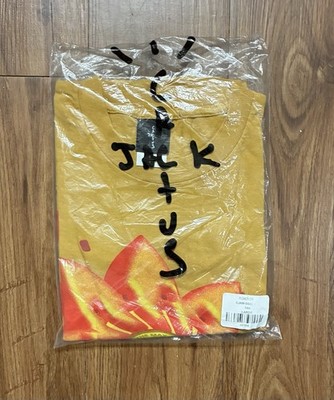Ss20 Travis Scott Cactus Jack T-Shirt Gold Size L Short Sleeve Crew Neck