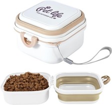 Collapsible Dog Bowls, Travel Food and Water Bowl with Lid for Cats and Dogs S 
