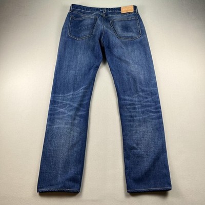 Levis Made & Crafted Jeans Mens 34x30 Blue Denim Selvedge Tack Slim Straight Fit