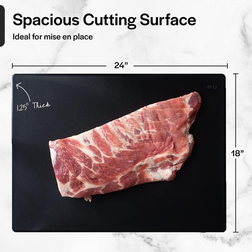 Extra Large 24 x 18 Black Cutting Board, 0.5 Inch Thick HDPE, NSF Certified f... - Picture 5 of 7