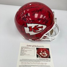 1969 KANSAS CITY CHIEFS SUPER BOWL IV CHAMPIONS TEAM SIGNED HELMET JSA COA