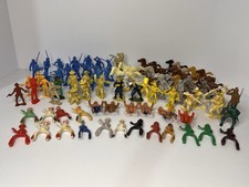 Big Lot of Misc Vintage Plastic Cowboys Native Americans Horses Soldiers Figures