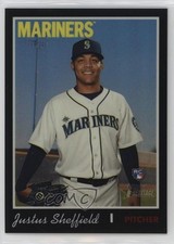 2019 Heritage High Number Chrome Black Refractor 27/69 Justus Sheffield 13iq