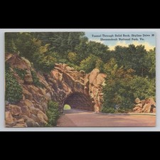 Vintage Postcard Shenandoah National Park Virginia Tunnel Unposted Scenic View