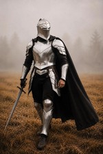 Medieval Knight Armor Set, Full Plate Steel Costume with Visored Helmet, Cuirass