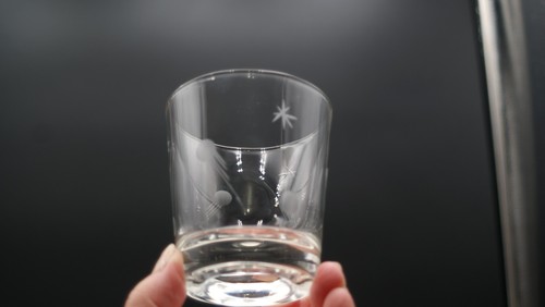 Vintage Lowball Atomic Stars Meteors Etched Glasses Set Of 2 MCM RETRO - Picture 4 of 5