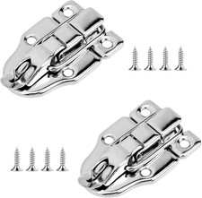 2Pcs Metal Duck-Billed Box Hasp Lock Toggle Latch with Padlock Hole Screws