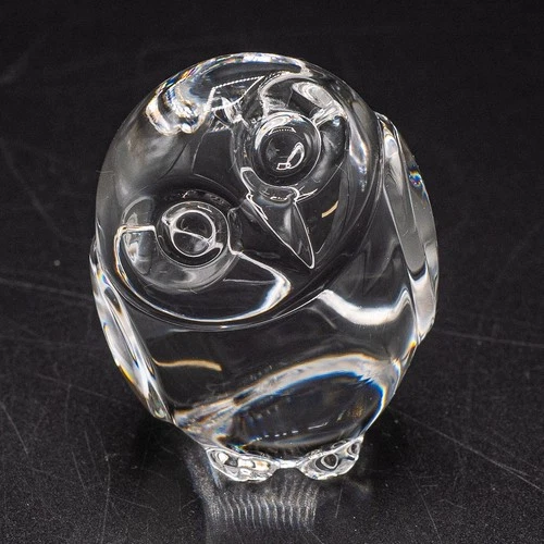 Steuben Art Glass Crystal Owl Hand Cooler 5512 - 2 1/2" - FREE USA SHIP