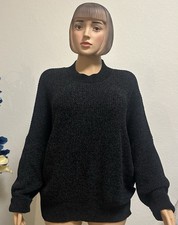 Victoria s Secret PINK Black Chenille Knit Sweater XL Oversized NWT Cozy Soft