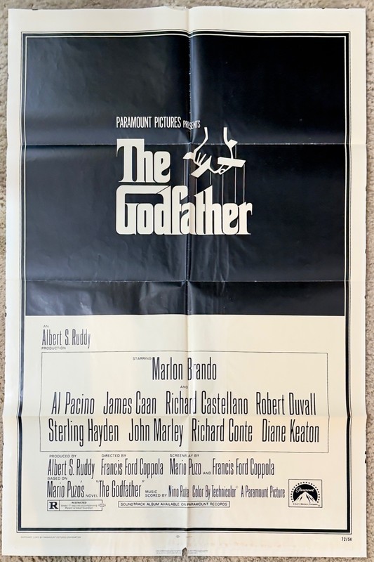 “The Godfather” 1972 Original NSS Issued 27”x41” Poster VIDEO!