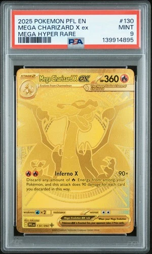 2025 POKEMON PFL EN-PHANTASMAL FLAMES MEGA HYPER RARE MEGA CHARIZARD X EX PSA 9