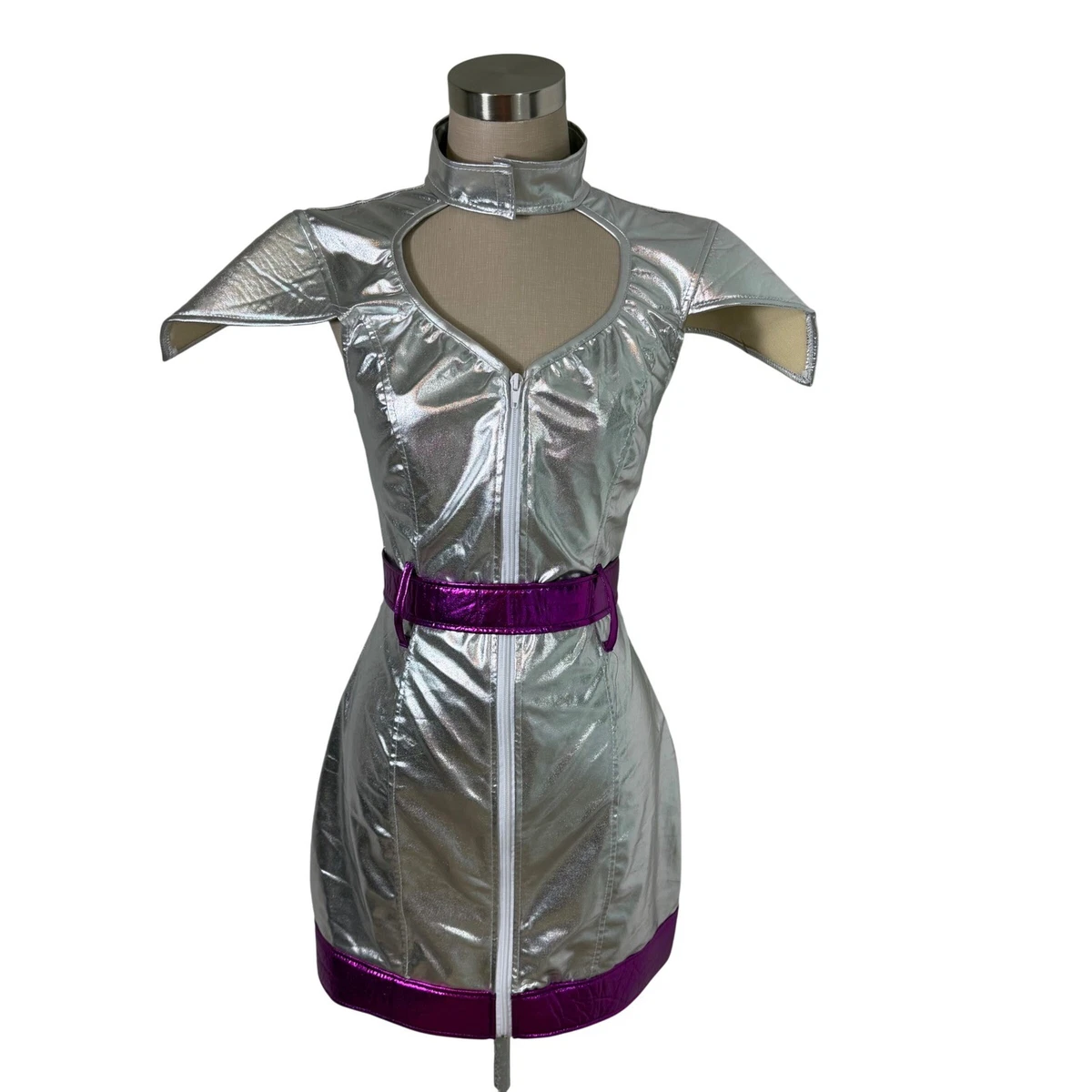silver metallic space dress Alien Astronaut Space Dress
