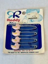 1960s Reddy Deluxe Diaper Pins Pink Ducks - New Sealed Package