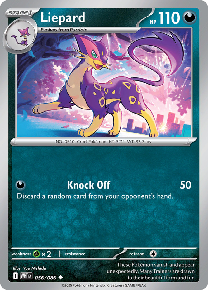 Pokemon Liepard - 056/086 - Uncommon - Reverse Holo NM-Mint PKMN SV White Flare