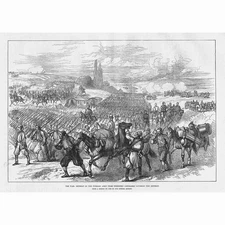 RUSSO-TURKISH WAR Retreat of the Turkish Army from Tersenek old Print 1877
