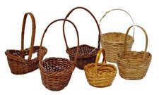 Vintage Miniature Woven Wicker Basket Mini Tiny Dollhouse Decor Farmhouse LOT 6