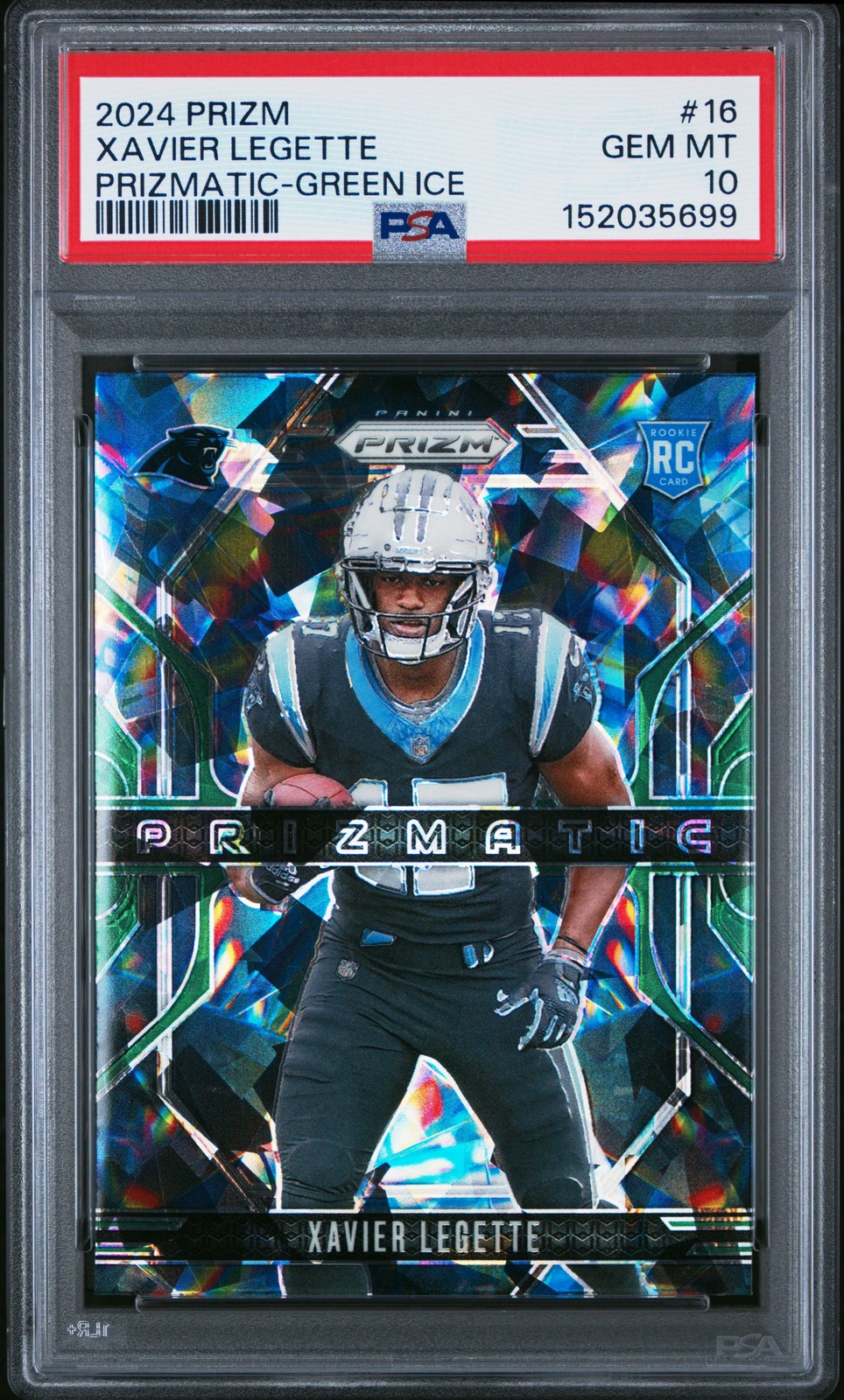 Xavier Legette Panini Prizm Prizmatic #16 Green Ice