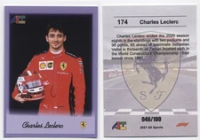 2021 All Sports #174 Charles Leclerc racing formula 1 rookie purple 046/100