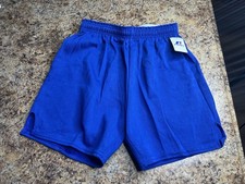 Vtg. Russell Athletic shorts youth size XL 90s deadstock NWT Blue Split