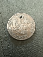 1850 Bank of Upper Canada Half Penny Bank Token! Holed as shown #A-26