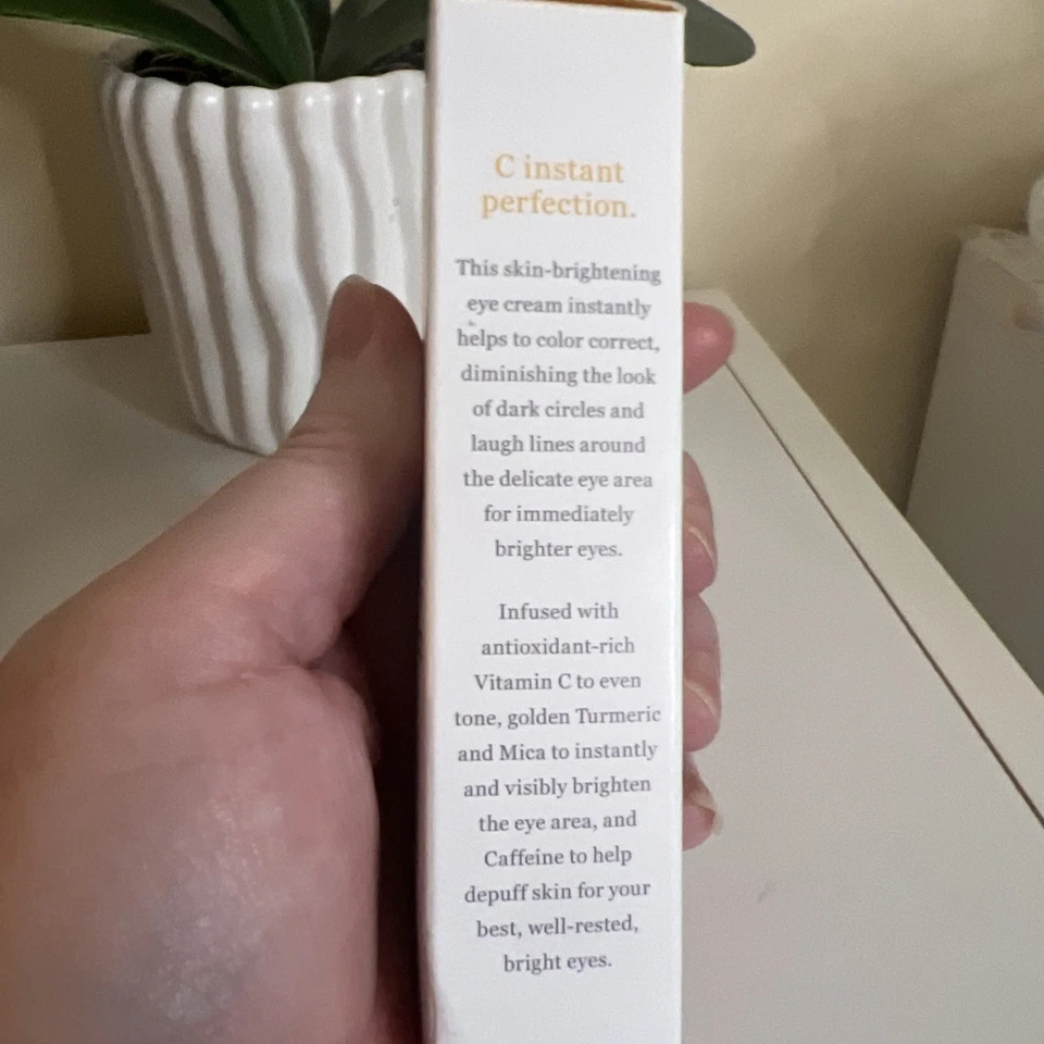 DERMA E Vitamina C ~ Crema de ojos perfeccionadora sin ojeras 0,5 oz cafeína nueva en caja Foto 4 de 4