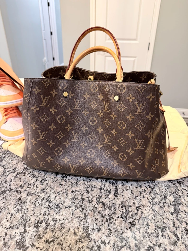 Louis Vuitton Montaigne наплечная сумка GM коричневый холст отличном состоянии! - Изображение 3 из 4