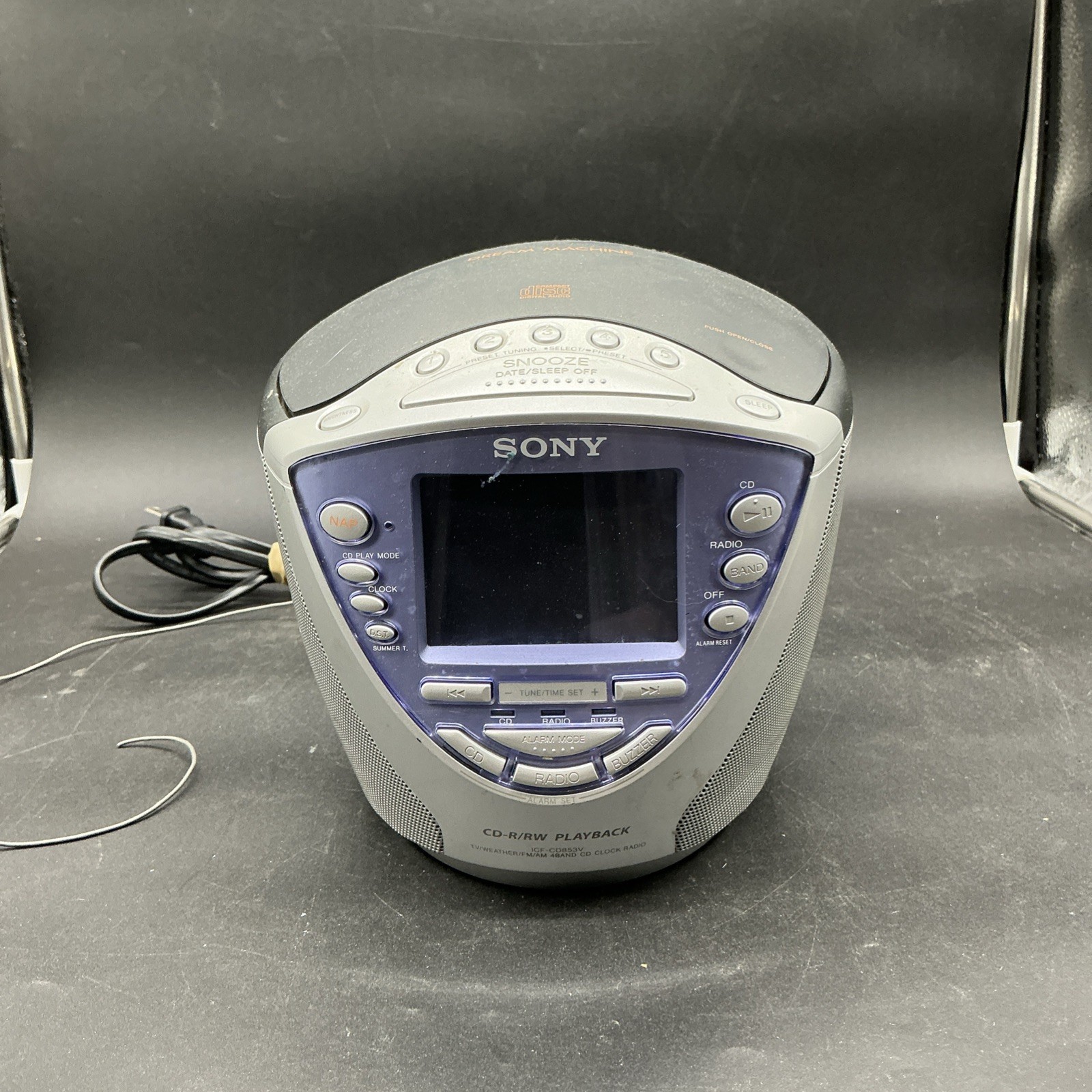 Sony Dream Machine ICF-CD853V AM/FM 4-Band Radio CD Player Tested And Working