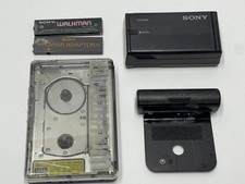 SONY Walkman WM-504 Cassette Player clear color with Dedicated Holder from Japan