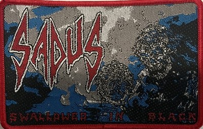 Sadus - Swallowed In Black 5'' x 3'' Woven Strip Patch [Thrash Metal]