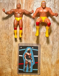 1985 WWF LJN Hulk Hogan Bendy Thumb Wrestler Figure Lot Topps Sticker
