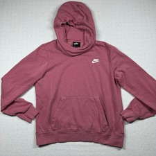 Nike Women s Pullover Hoodie Size M Mauve Pink Fleece Sweatshirt