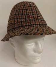 Vtg Tweed Hat Henry Griffiths & Son 100% Wool Medium Fedora Britain TREGWYNT