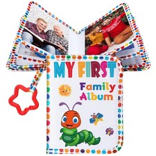 My First Family Album for Baby Holds 17 4x6 Pictures Baby Photo Album Soft Cl...