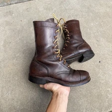 U.S. Military Shoe Co. 1951 Korean War Brown Leather Paratrooper Boots Men's 8D